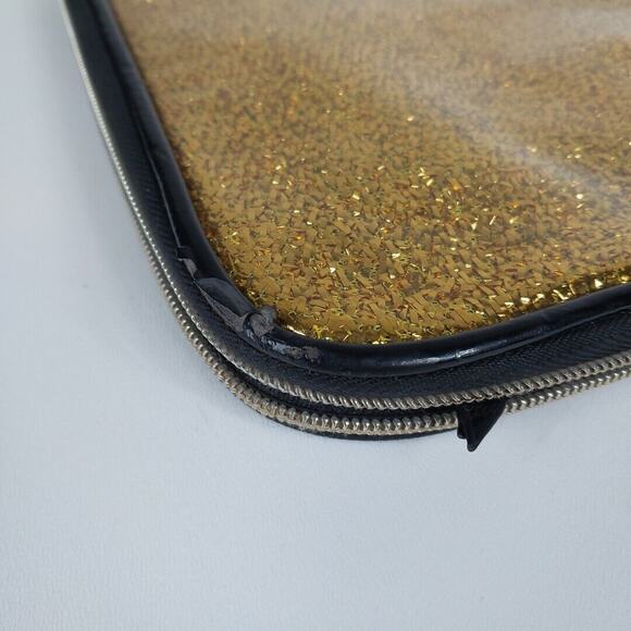 Betsey Johnson Gold Glitter Tablet Sleeve Case Bag Notebook - Picture 8 of 11